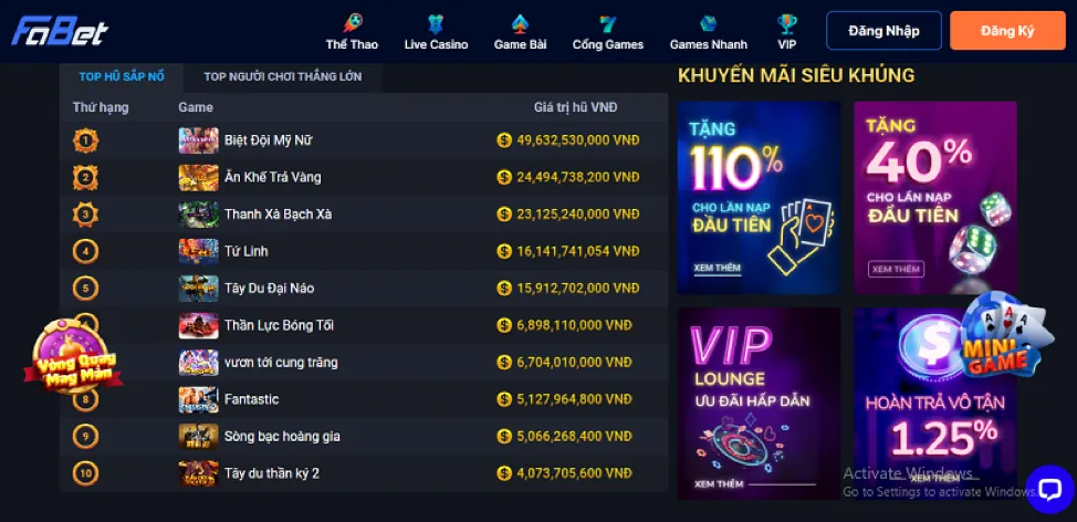 Các chương trình khuyến mãi và ưu đãi VIP tại 13wim